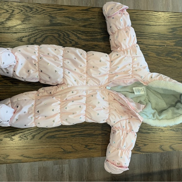Carter's Pink and Gray Baby Snowsuit - Picture 1 of 3